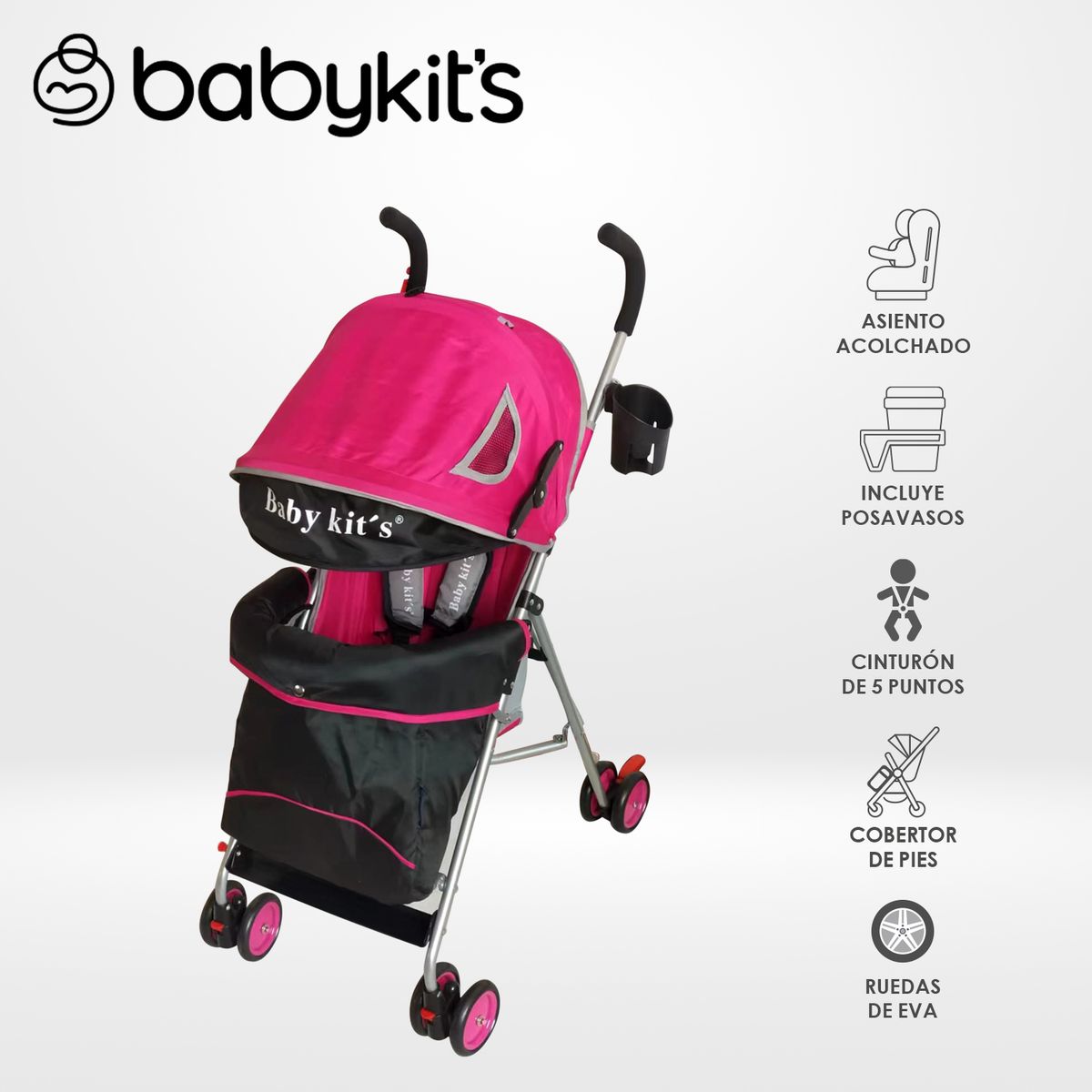BABY KITS - Coche Bastón Kanso Fucsia