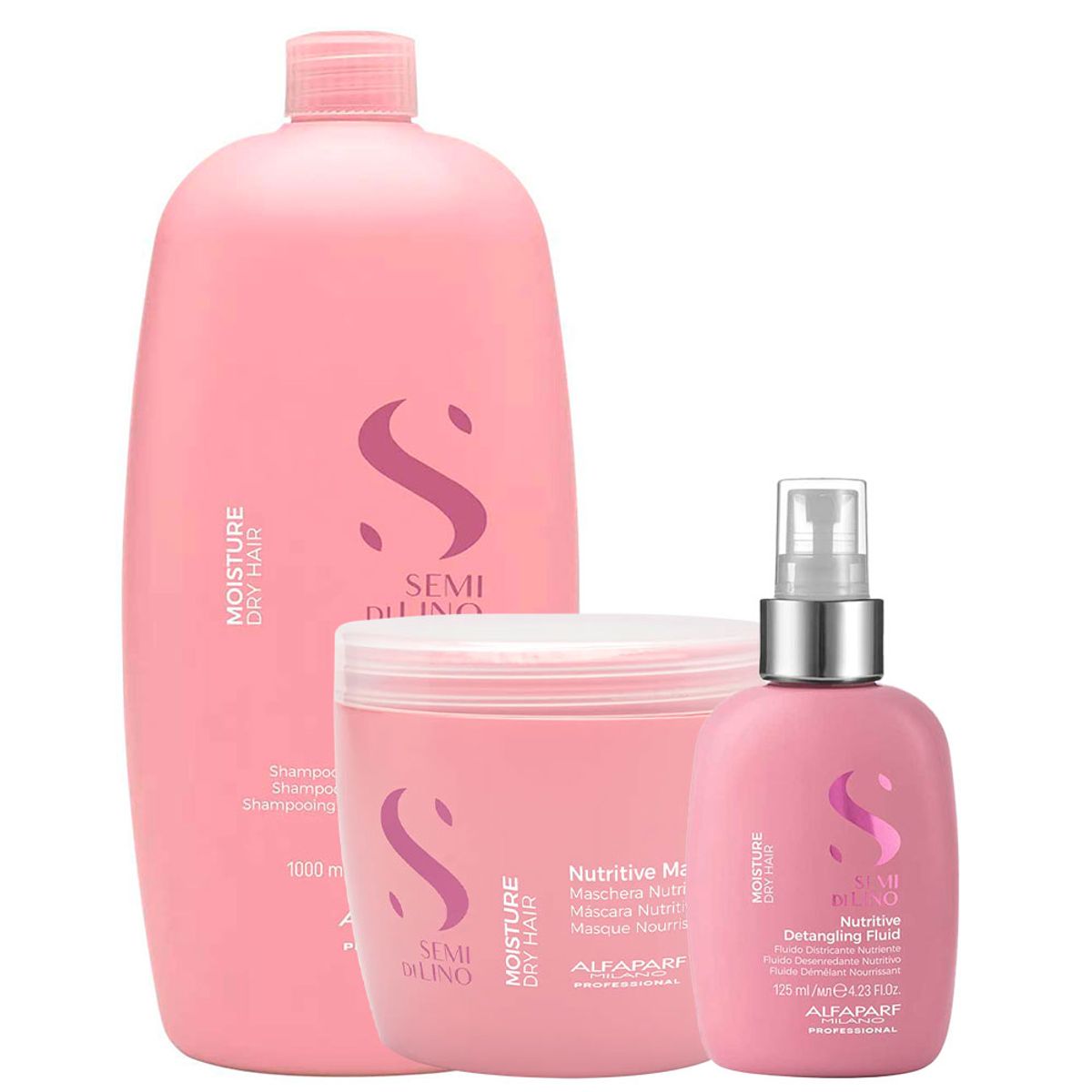 ALFAPARF MILANO - ALFAPARF Semi Di Lino Nutritive Sham 1000 ml + Mask 500 ml + Fluid 125 ml