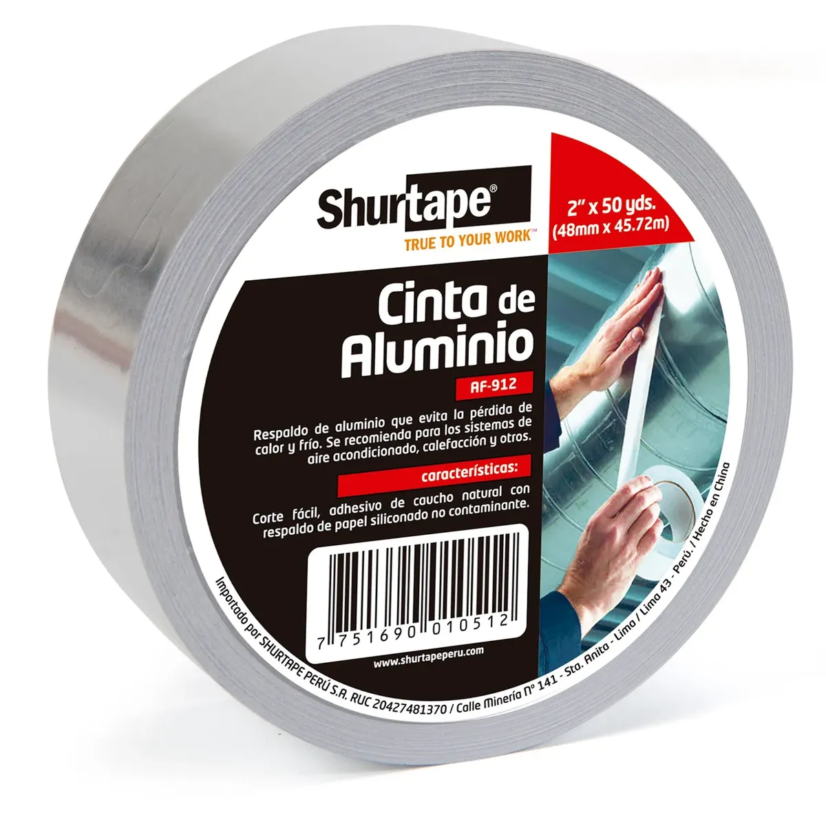 SHURTAPE - CINTA DE ALUMINIO 2 X 50YD AF-912 SHURTAPE