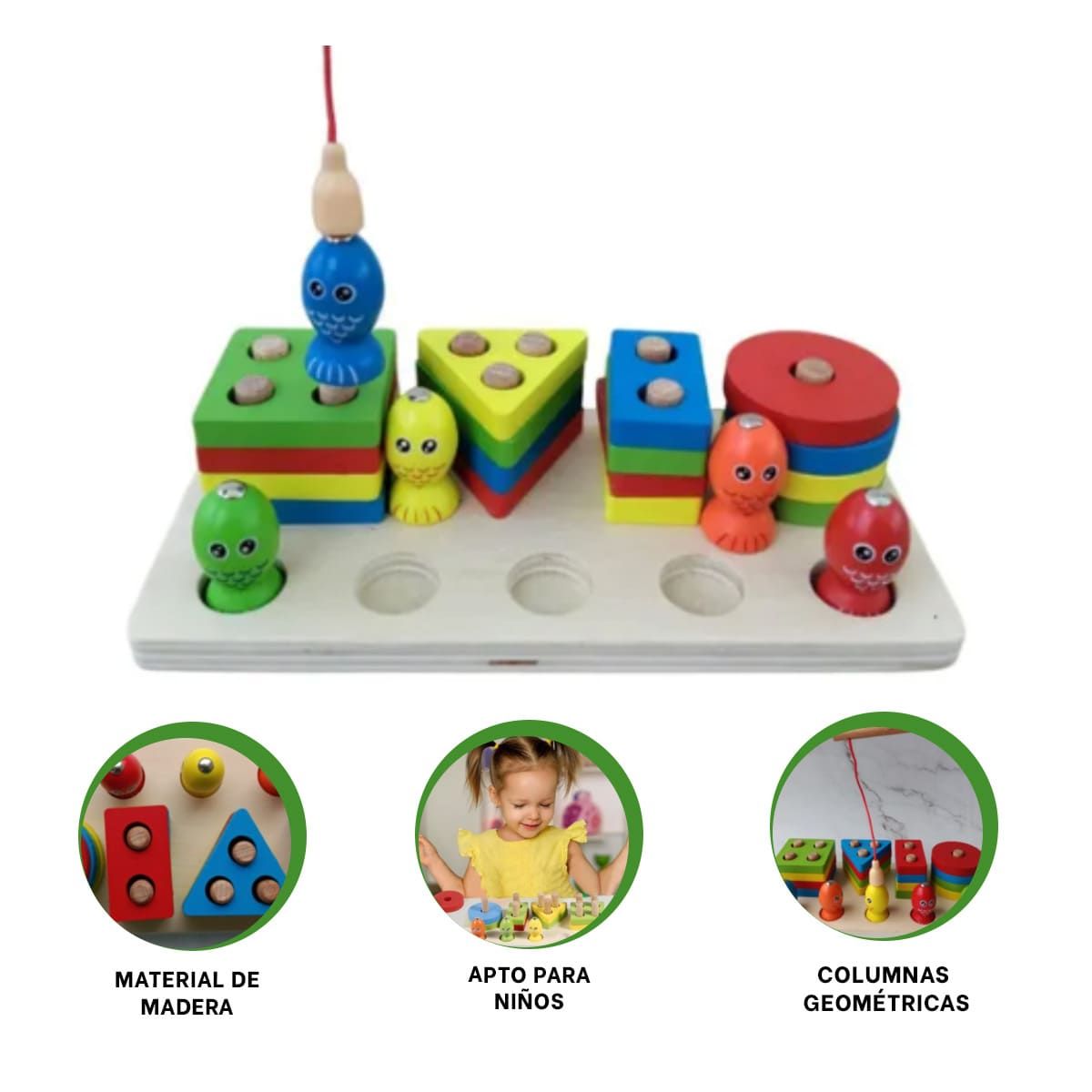 GENERICO - Pack12 Bloques Educativos para Ninos en Multicolor