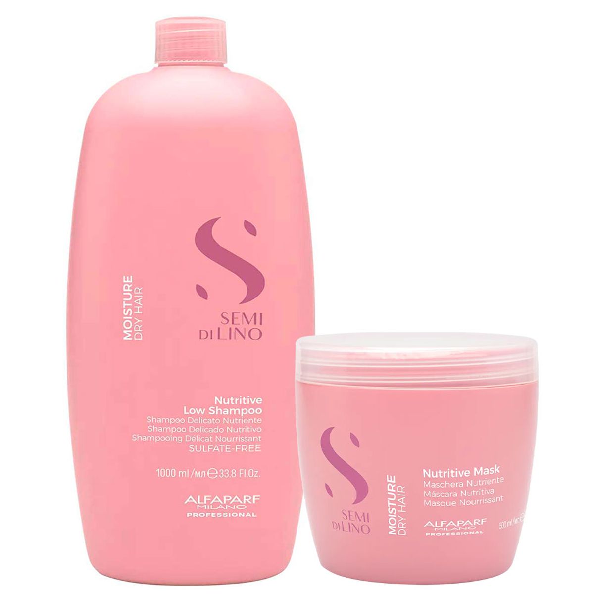 Alfaparf Milano - ALFAPARF Semi Di Lino Nutritive Shampoo 1000 ml + Mask 500 ml