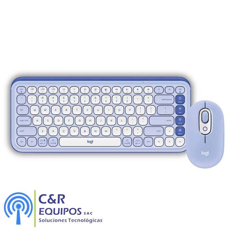 LOGITECH - TECLADO LOGITECH + MOUSE POP ICON BLUETOOTHWIRELESS SP  COPILOT LILAC