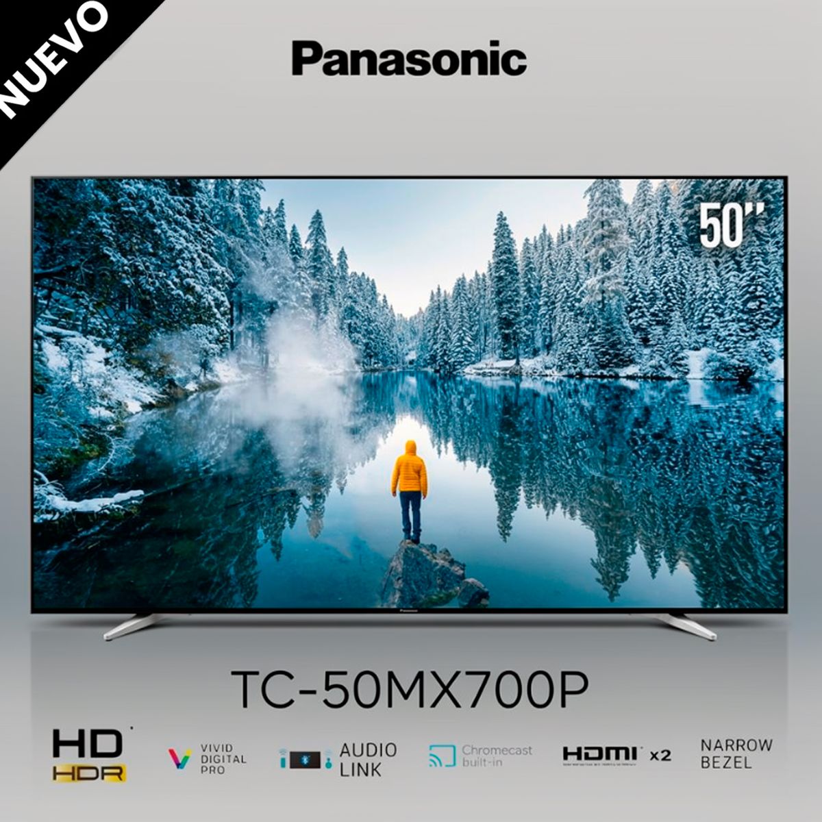Panasonic - Televisor Panasonic Smart TV 50"  Pulg. 4K UHD LED TC-50MX700P - Negro