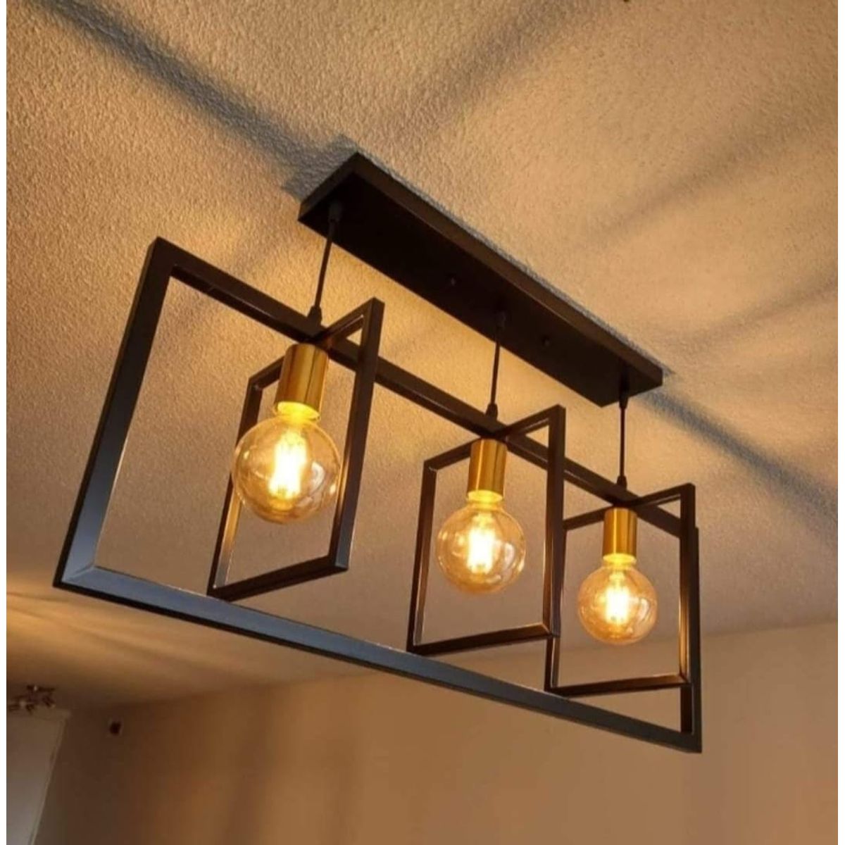 CEMLIGHTING - Lámpara de techo milan negro  INCLUYE 3 focos