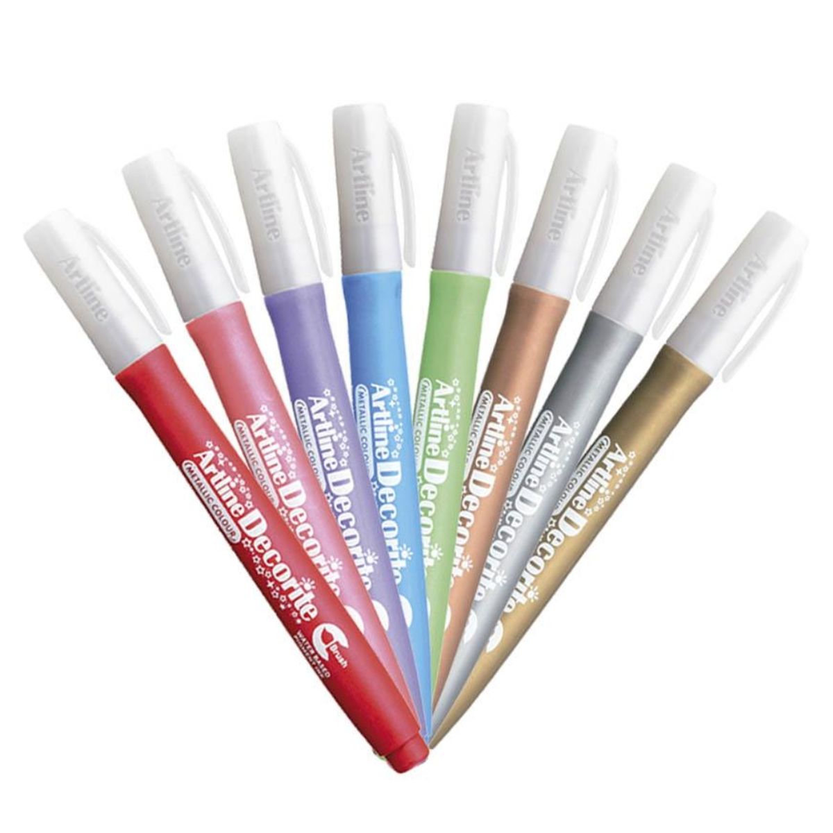 ARTLINE - Marcadores Punta Pincel x8 Decorite Metallic