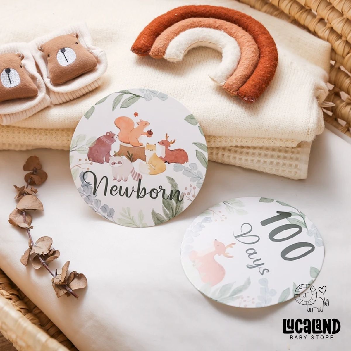 LUCALAND - TARJETAS DE MESES BOSQUE PARA BEBÉS