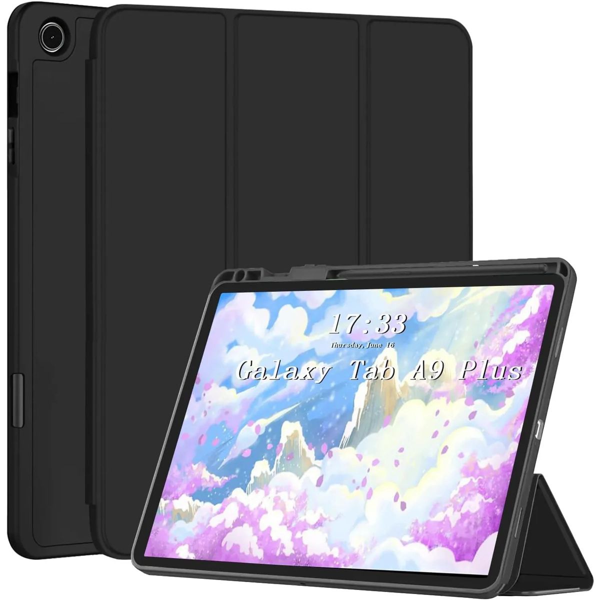 GENERICO - Funda Smart con Porta Lapiz para Tablet Samsung tab A9 plus 11 Negro