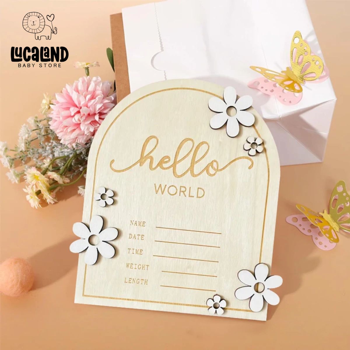 LUCALAND - TARJETAS DE ANUNCIO FLORES PARA BEBÉS