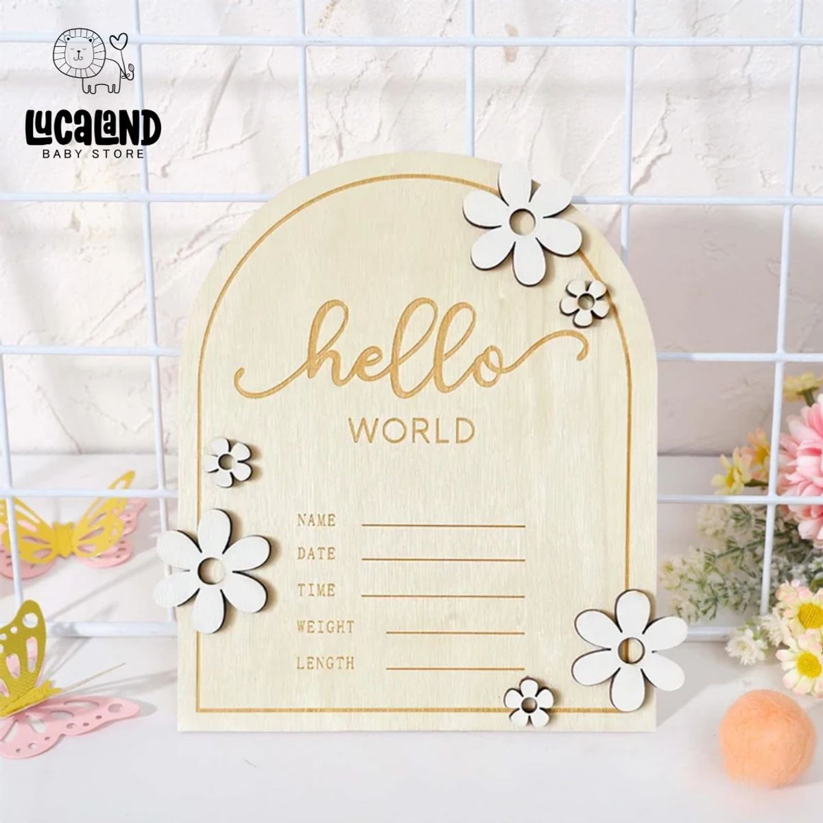 LUCALAND - TARJETAS DE ANUNCIO FLORES PARA BEBÉS