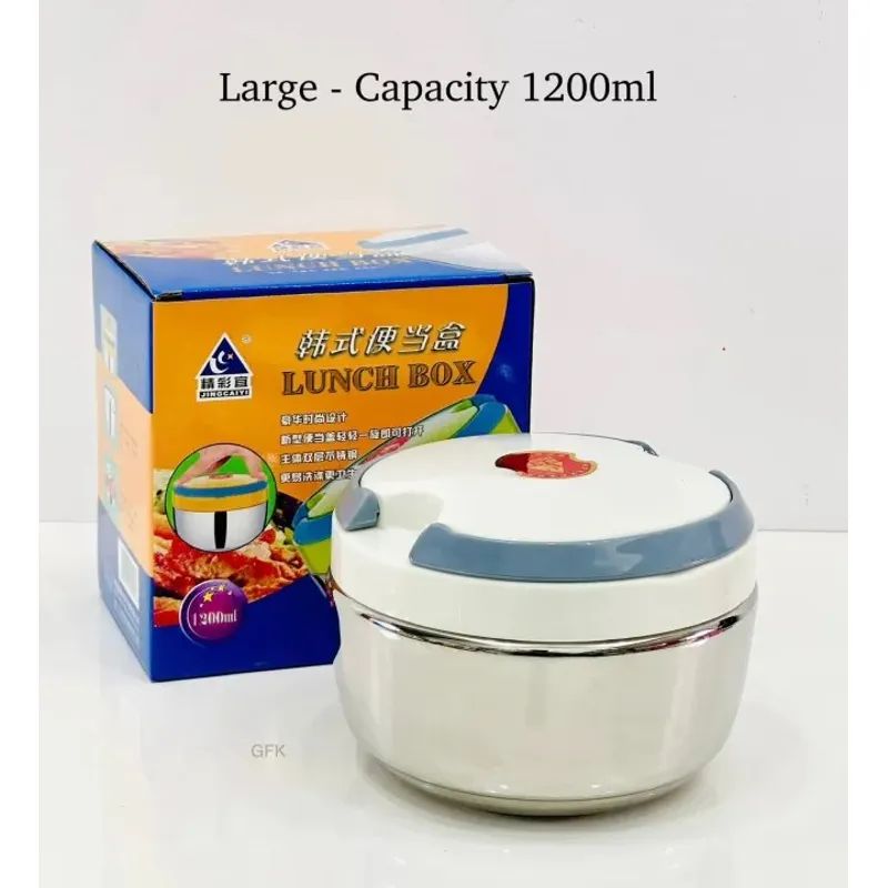 GENERICO - Taper lonchera Termico de 2 Niveles de Acero Inoxidable 1200ml