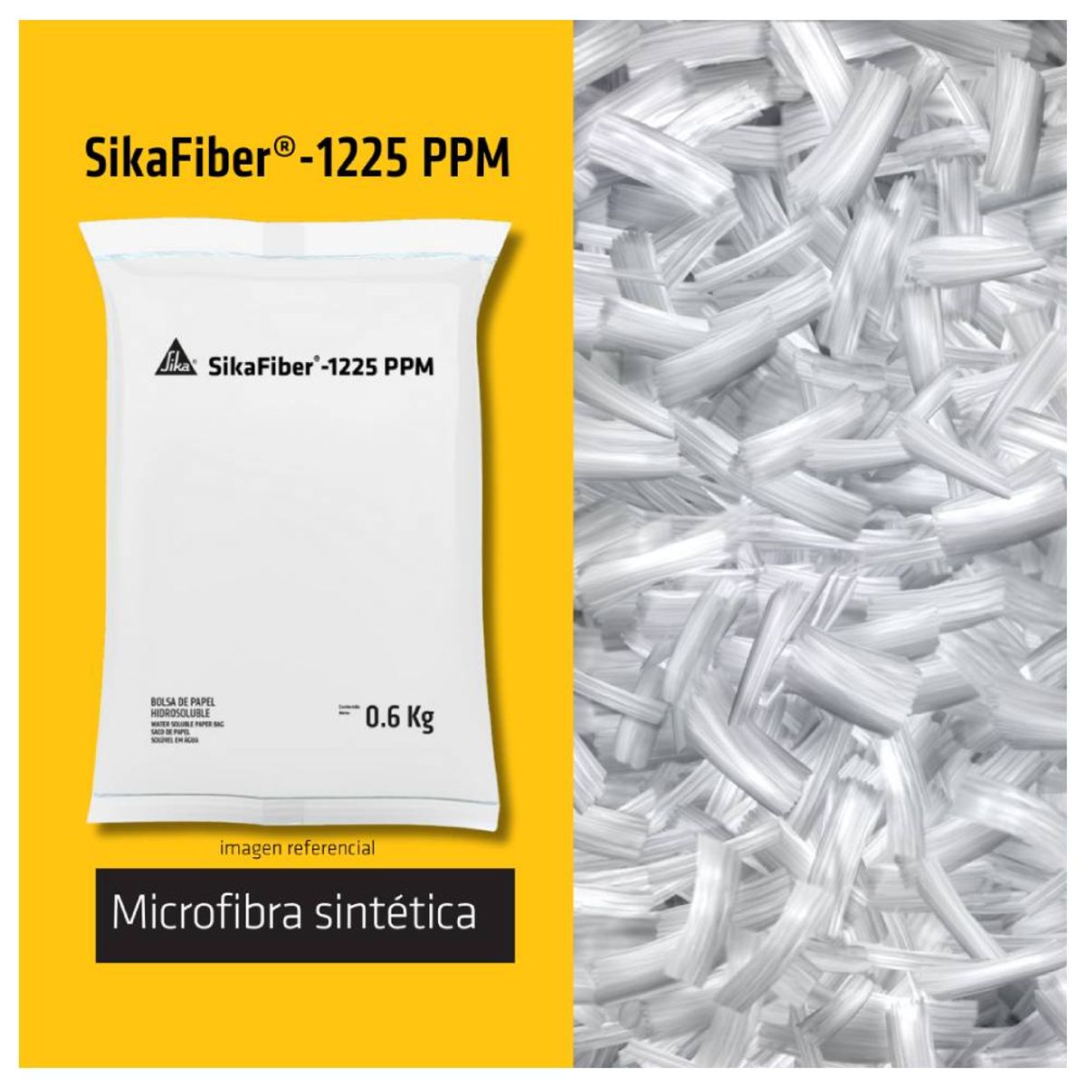 SIKA - Pack 3 Und Microfibra refuerzo en hormigón SikaFiber -1225 PPM 600G