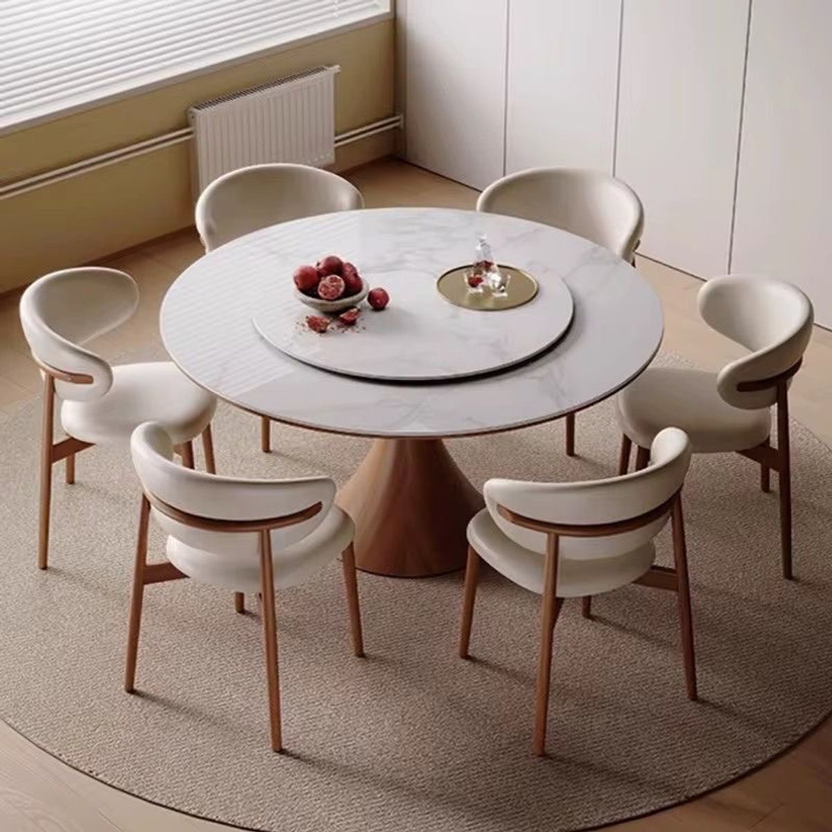 STIL NOVO - JUEGO DE COMEDOR 6 SILLAS ROBERTA BEIGE CLARO