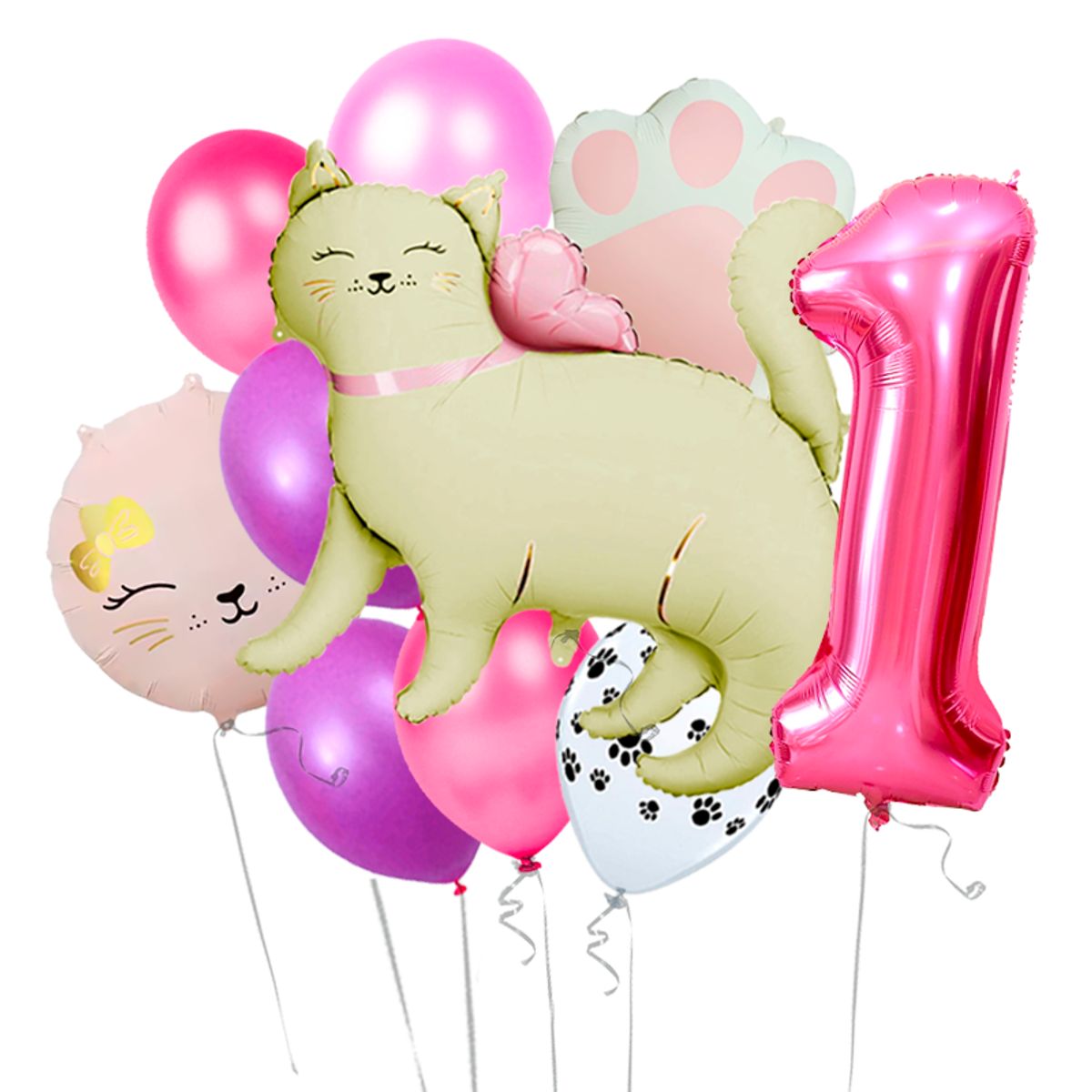 GENERICO - Globos en forma de gato con numero