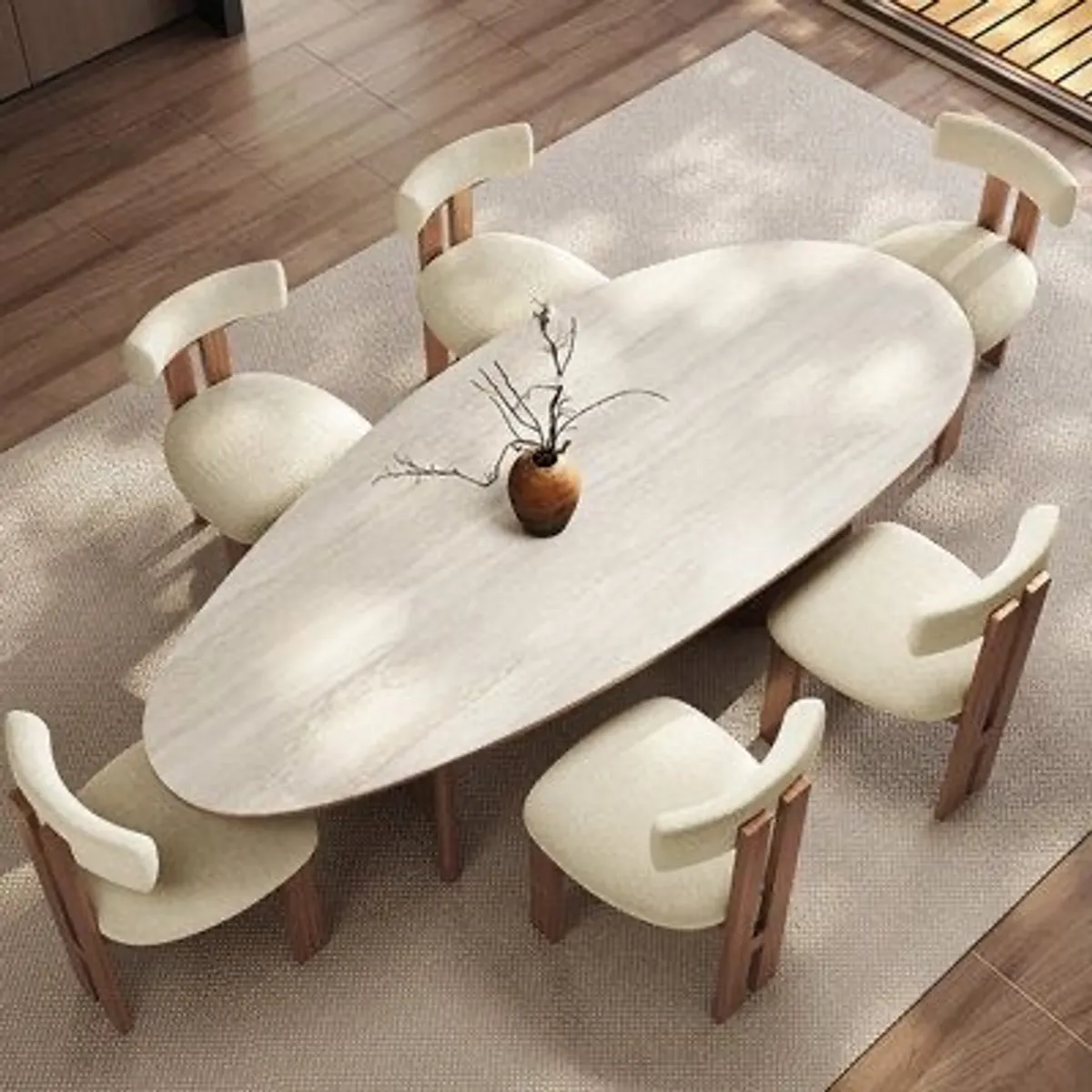 STIL NOVO - JUEGO DE COMEDOR 6 SILLAS LILY BEIGE CLARO
