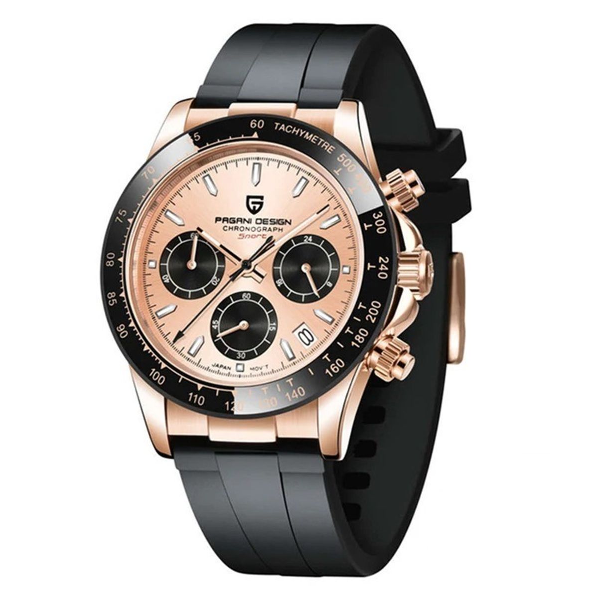 OEM - Reloj Hombre Lujo Pagani Design 1644 Gold Rose Cronografos