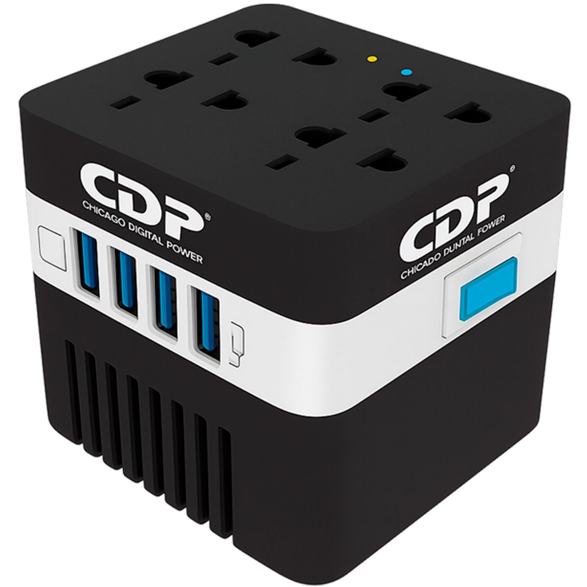 CDP - Estabilizador CDP RU-AVR604I 600VA / 300W 4 Salidas 4 Puertos USB