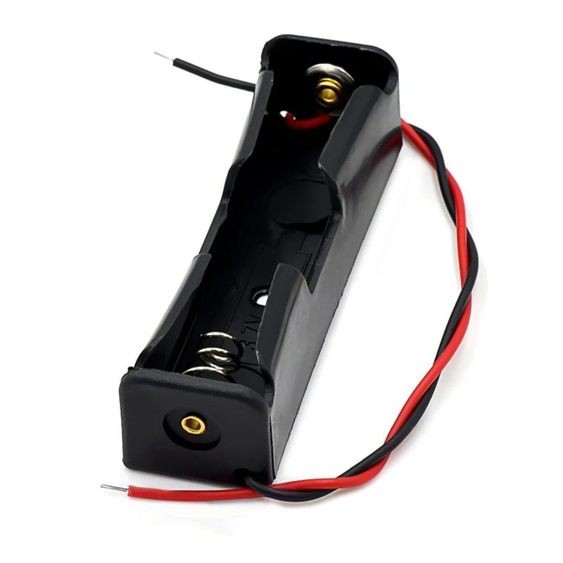 GENERICO - Caja Portapilas 18650 de 1 Celda Cable Grueso Base de Carga Case