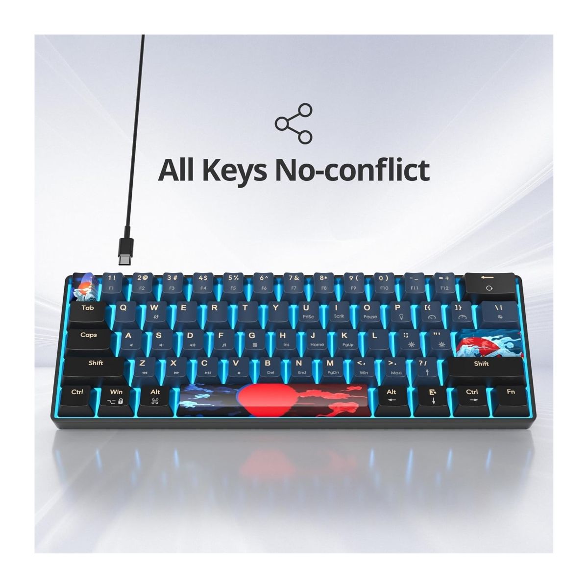 GENERICO - Teclado Mecanico Mini Portable 60% SURMEN GS61