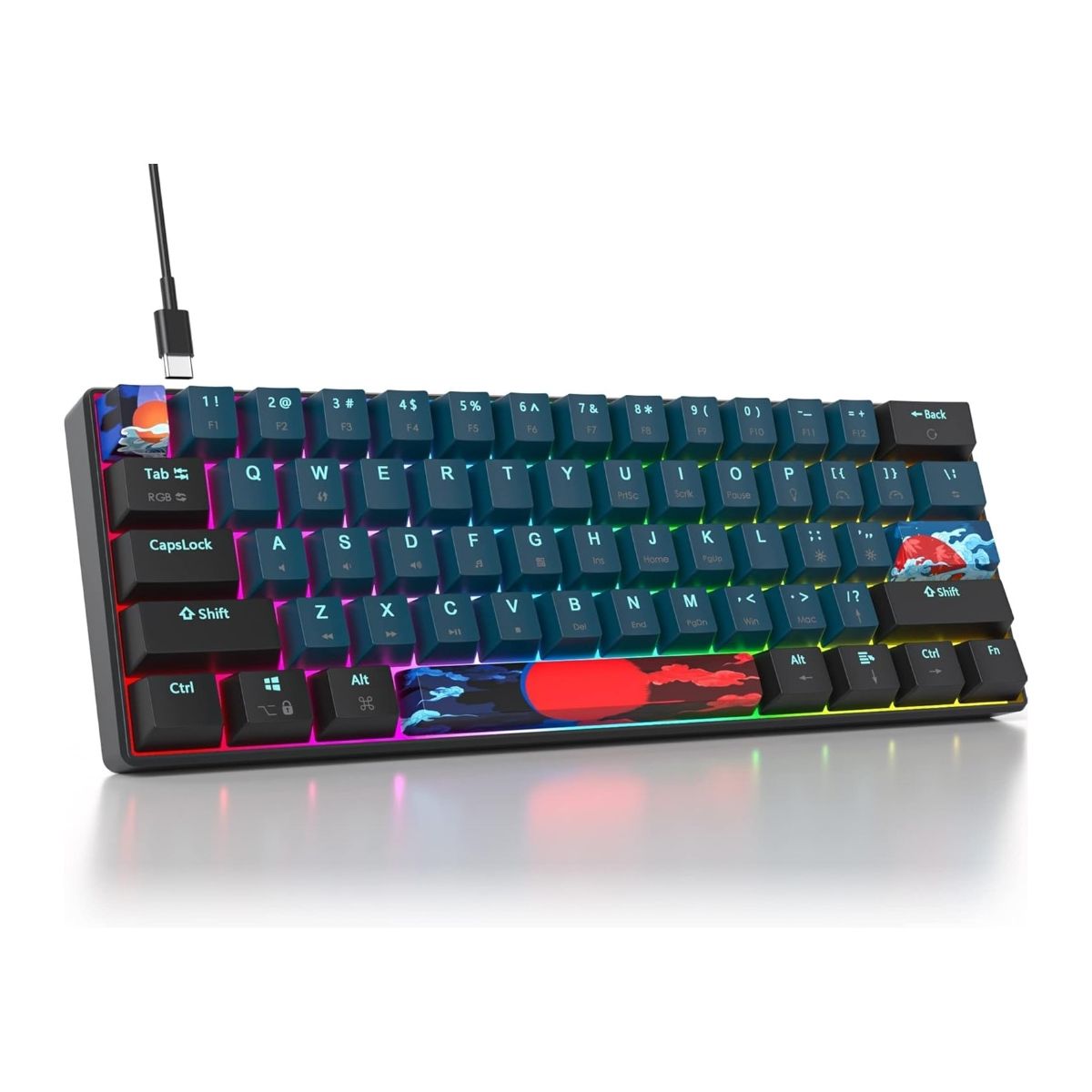 GENERICO - Teclado Mecanico Mini Gamer Portable SURMEN GS61 60%