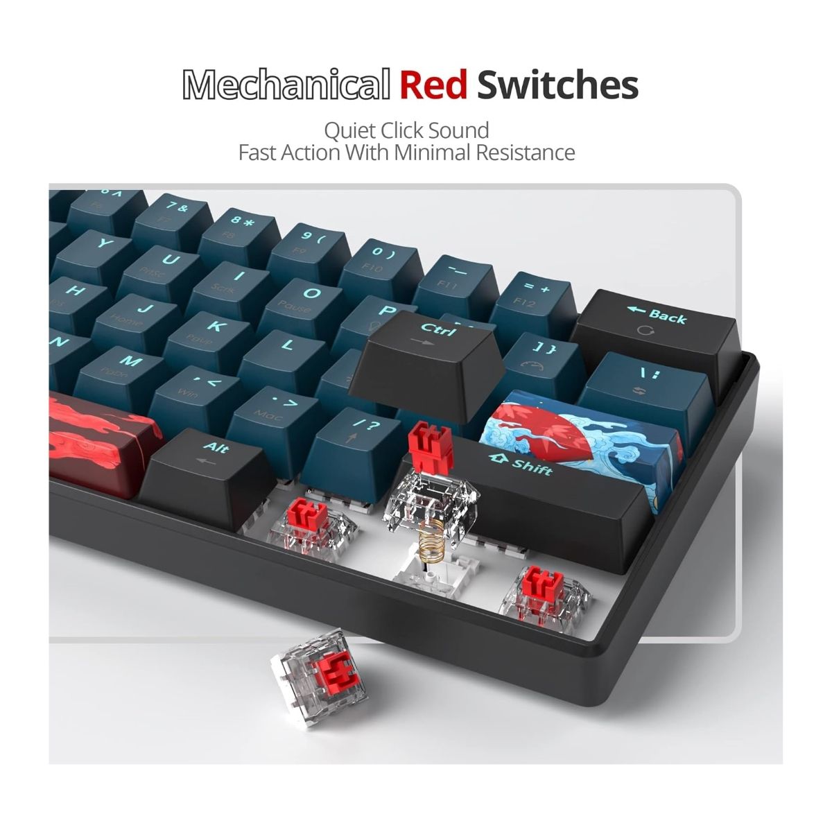 GENERICO - Teclado Mecanico Mini Gamer Portable SURMEN GS61 60%