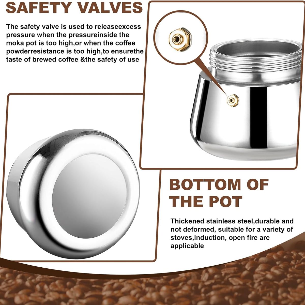 GENERICO - Cafetera  italiana de acero para 4 tazas ( 200 ml)