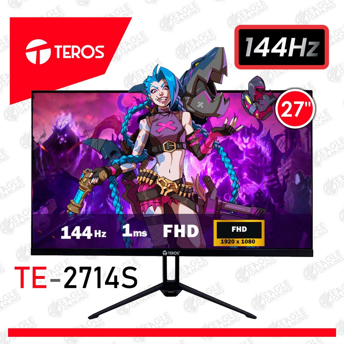 TEROS - Monitor TEROS TE-2714S 27 FHD IPS 144Hz HDMI DP VESA FreeSync