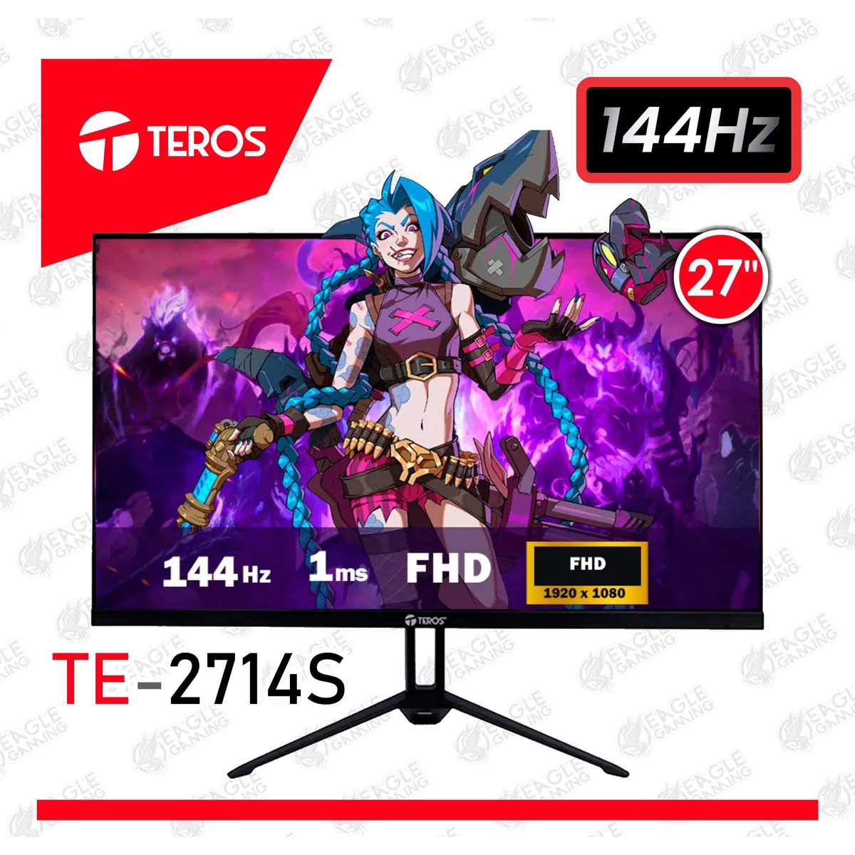 TEROS - Monitor TEROS TE-2714S 27 FHD IPS 144Hz HDMI DP VESA FreeSync
