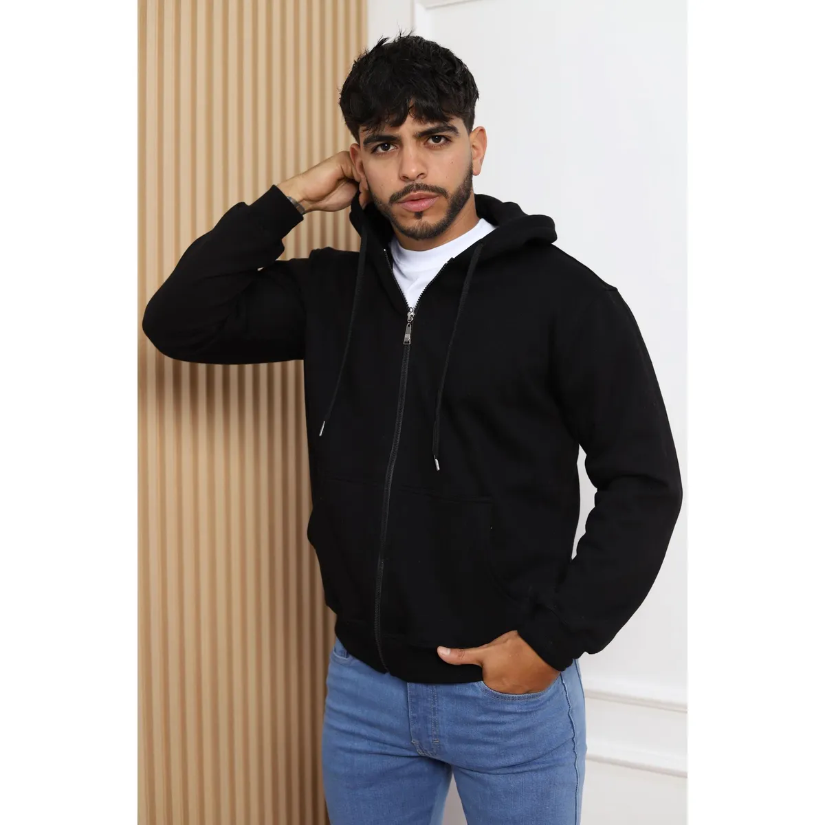 QH - Polera de Franela con Cierre para Hombre