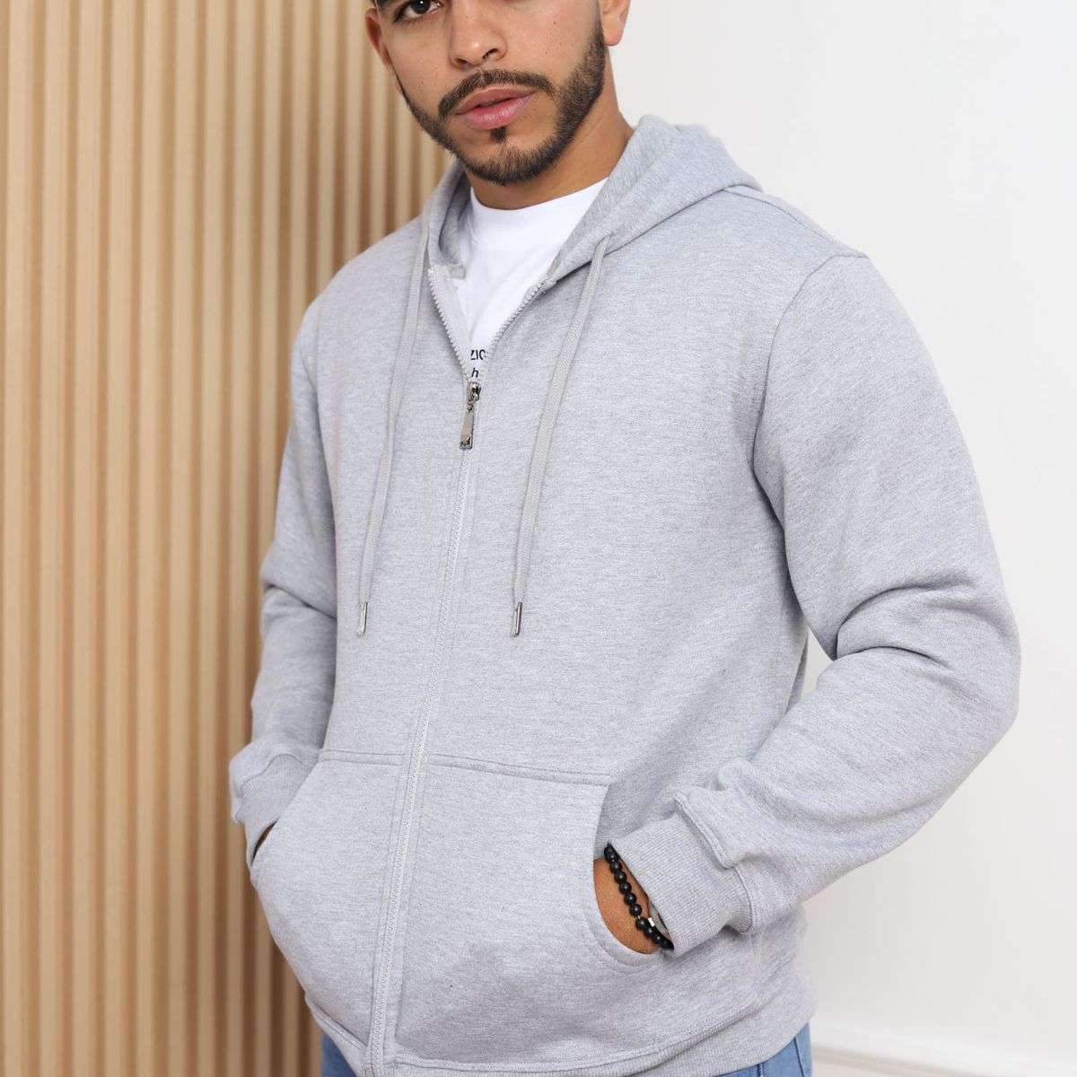 QH - Polera de Franela con Cierre para Hombre