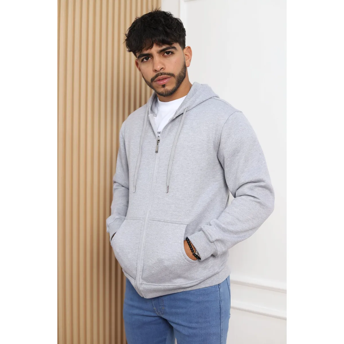 QH - Polera de Franela con Cierre para Hombre