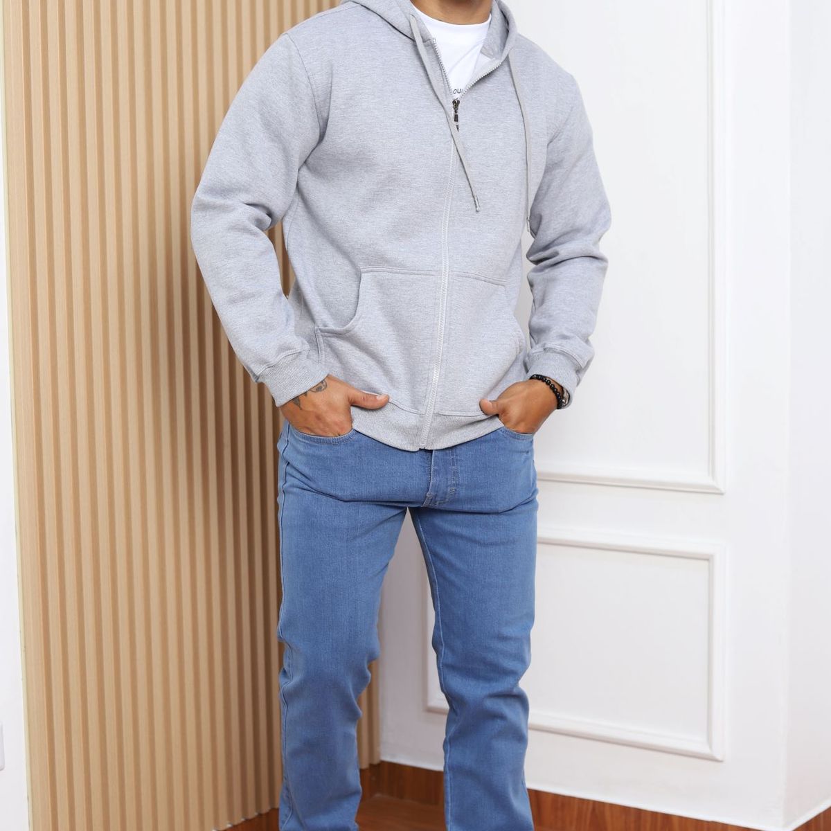 QH - Polera de Franela con Cierre para Hombre