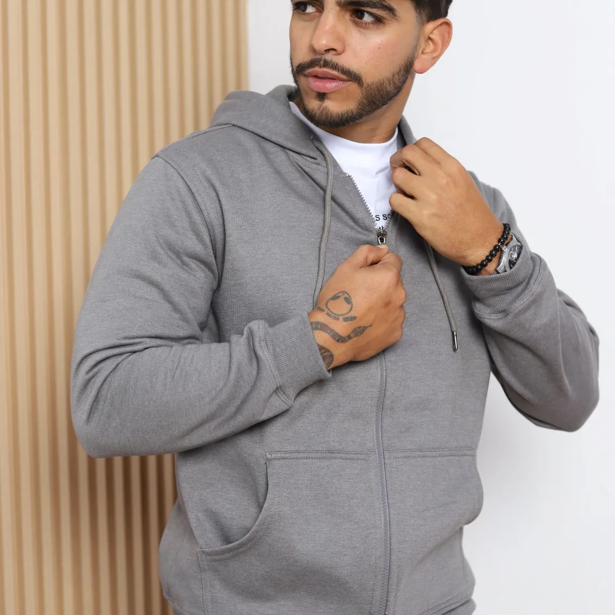 QH - Polera de Franela con Cierre para Hombre