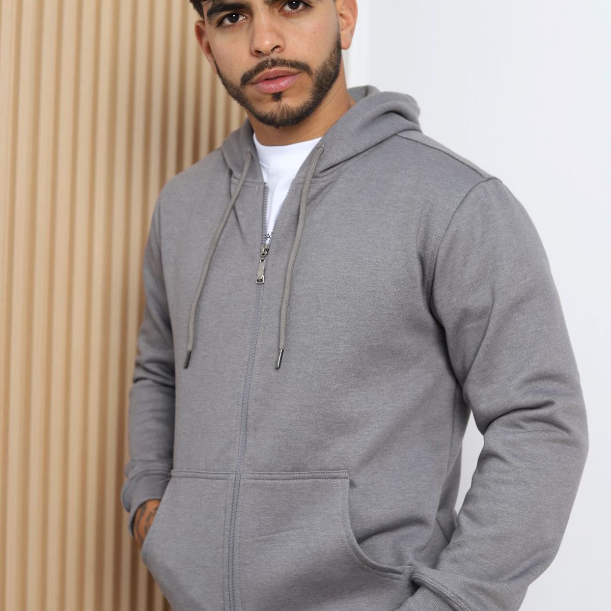 QH - Polera de Franela con Cierre para Hombre