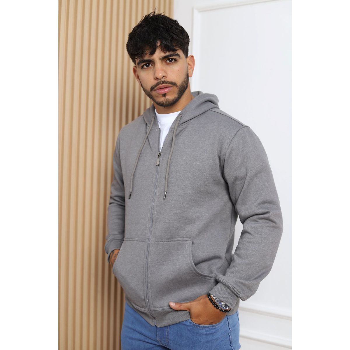 QH - Polera de Franela con Cierre para Hombre