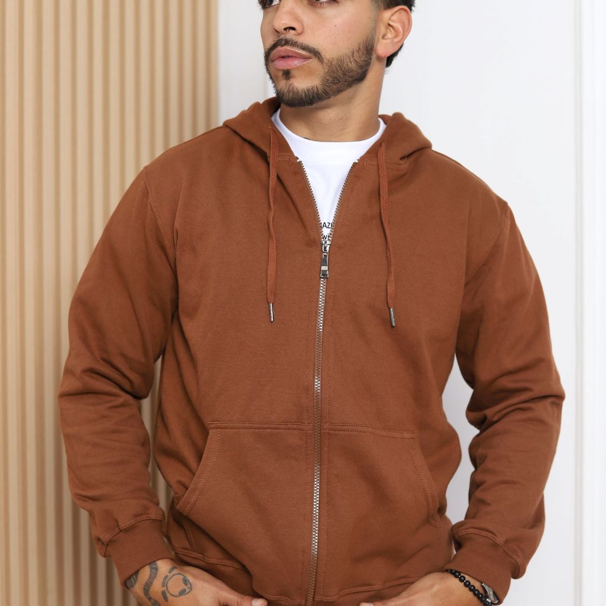 QH - Polera de Franela con Cierre para Hombre