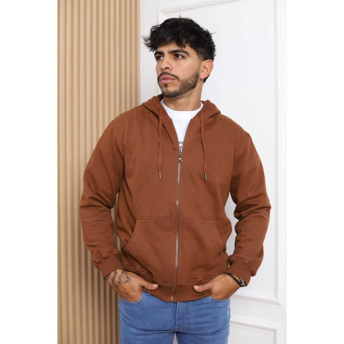 QH - Polera de Franela con Cierre para Hombre