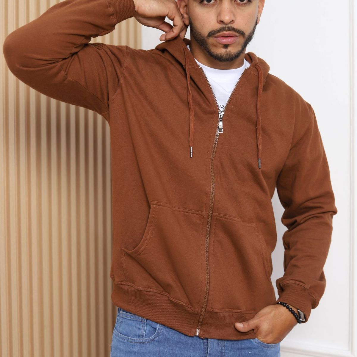 QH - Polera de Franela con Cierre para Hombre