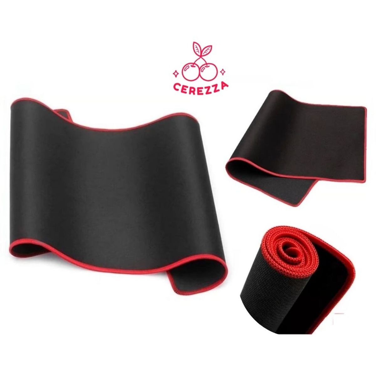 GENERICO - Pad Mouse Gamer Alfombrilla para PC De 70cm x 30cm Borde Cosido Rojo