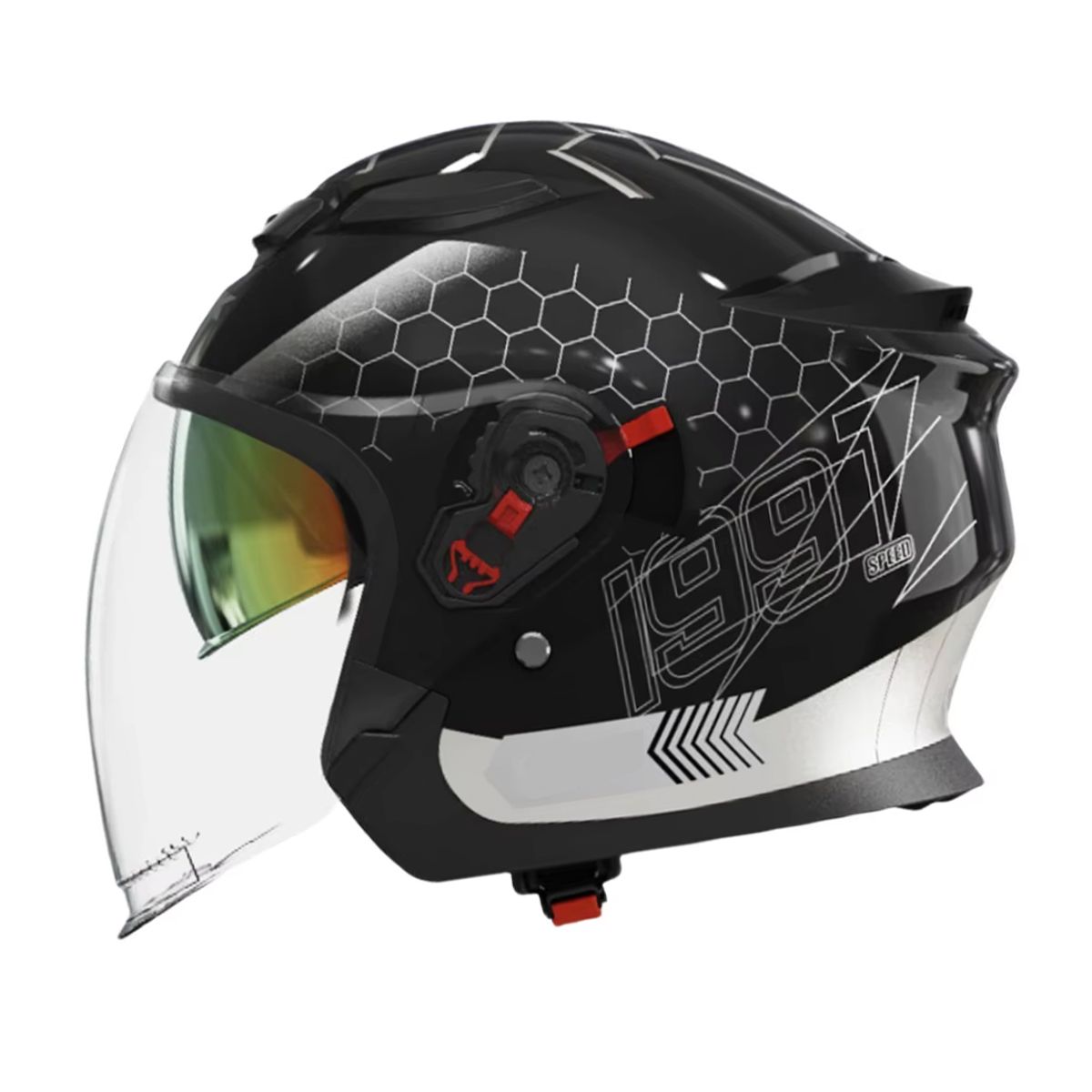 UNIVERSAL - CASCO REVOX MOTO CERTIFICADO DOBLE VISOR LILA MATE