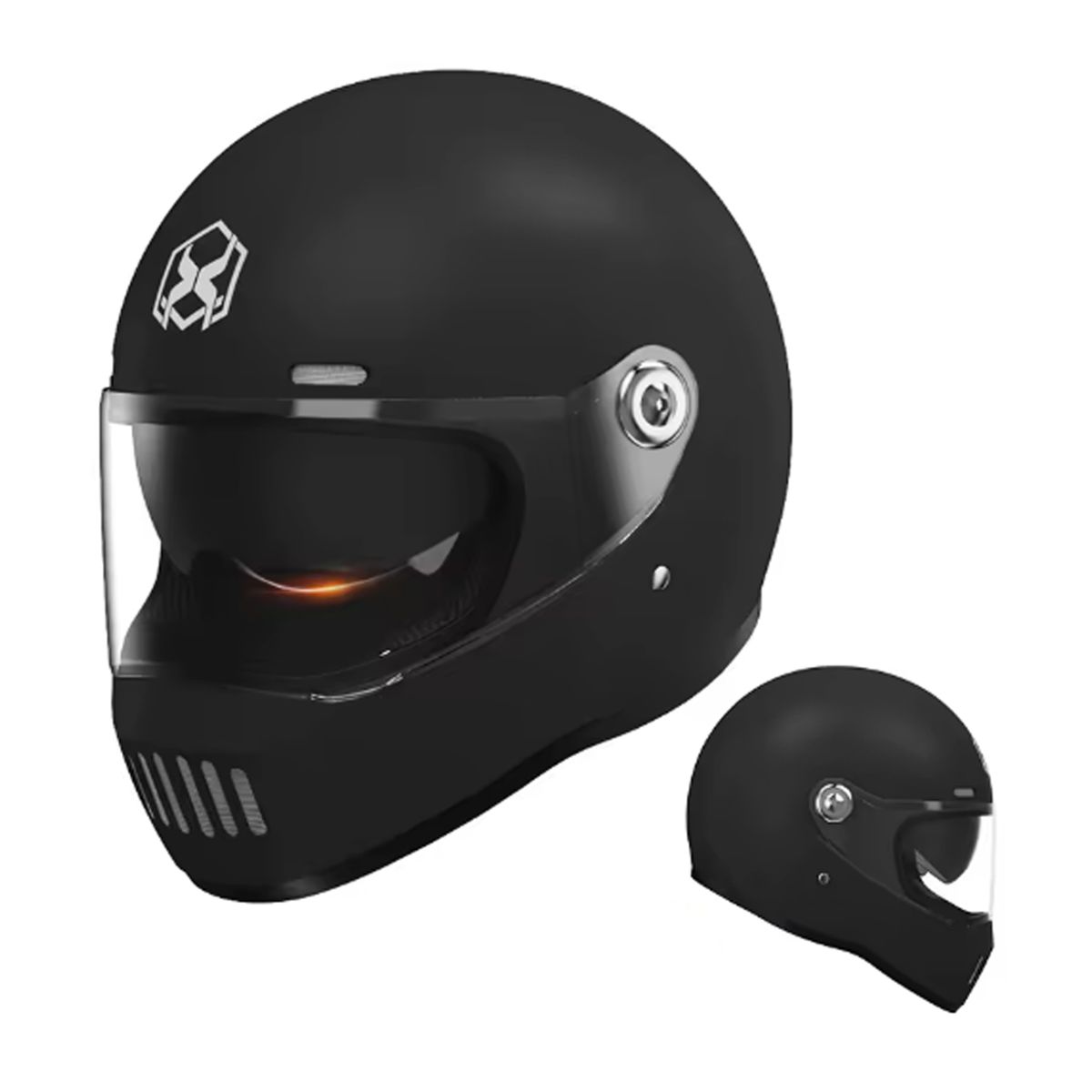 GENERICO - CASCO REVOX MOTO CERTIFICADO DOBLE VISOR MATE RETRO CLASIC