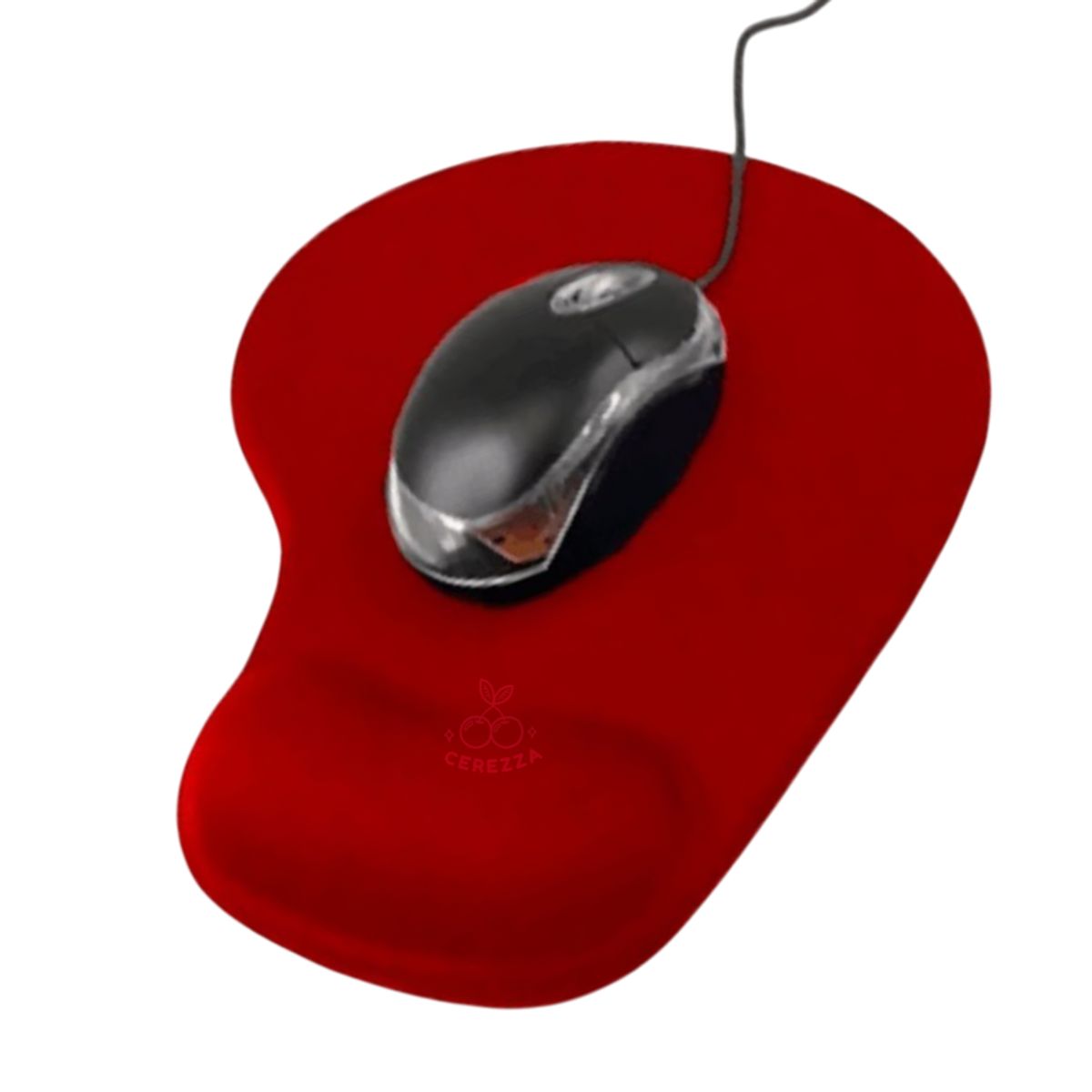 GENERICO - MOUSE PAD ERGONOMICO CON SOPORTE ALMOHADILLA DE GEL ROJO