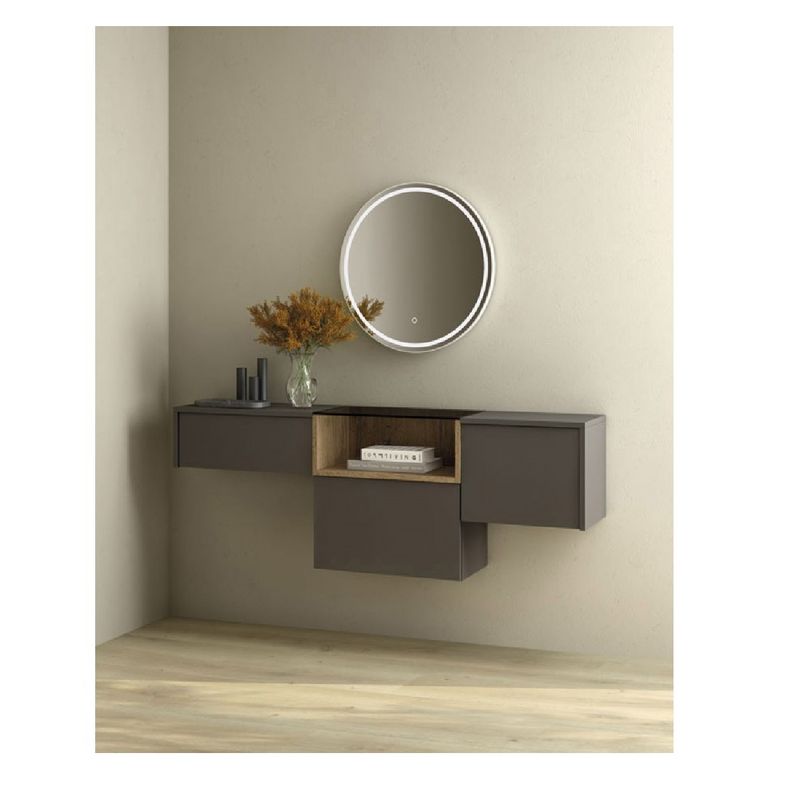 TU MESITA - Recibidor Moderno Kepler Flotante Negro 1 cajón 2 puertas TU MESITA