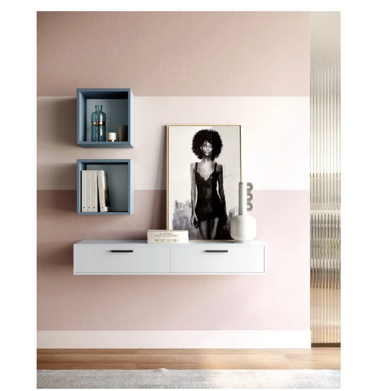 TU MESITA - Consola Floltante Maricris 2 cubos Flotantes ArticoAzulCapri TU MESITA