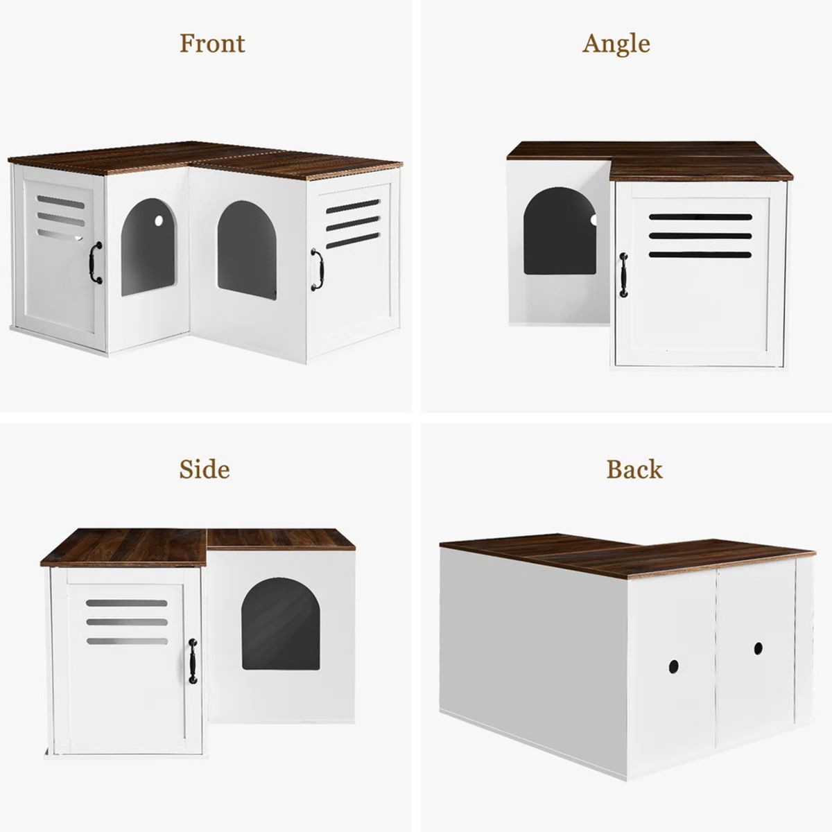 TU MESITA - Mueble en L para Gato Moderno Jazmin BlancoFume TU MESITA