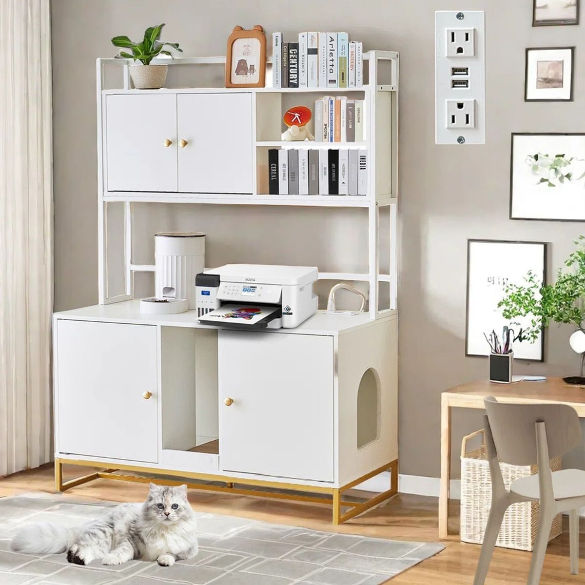 TU MESITA - Mueble Alto para Gato con Espacio para Arenero Gabriel TU MESITA