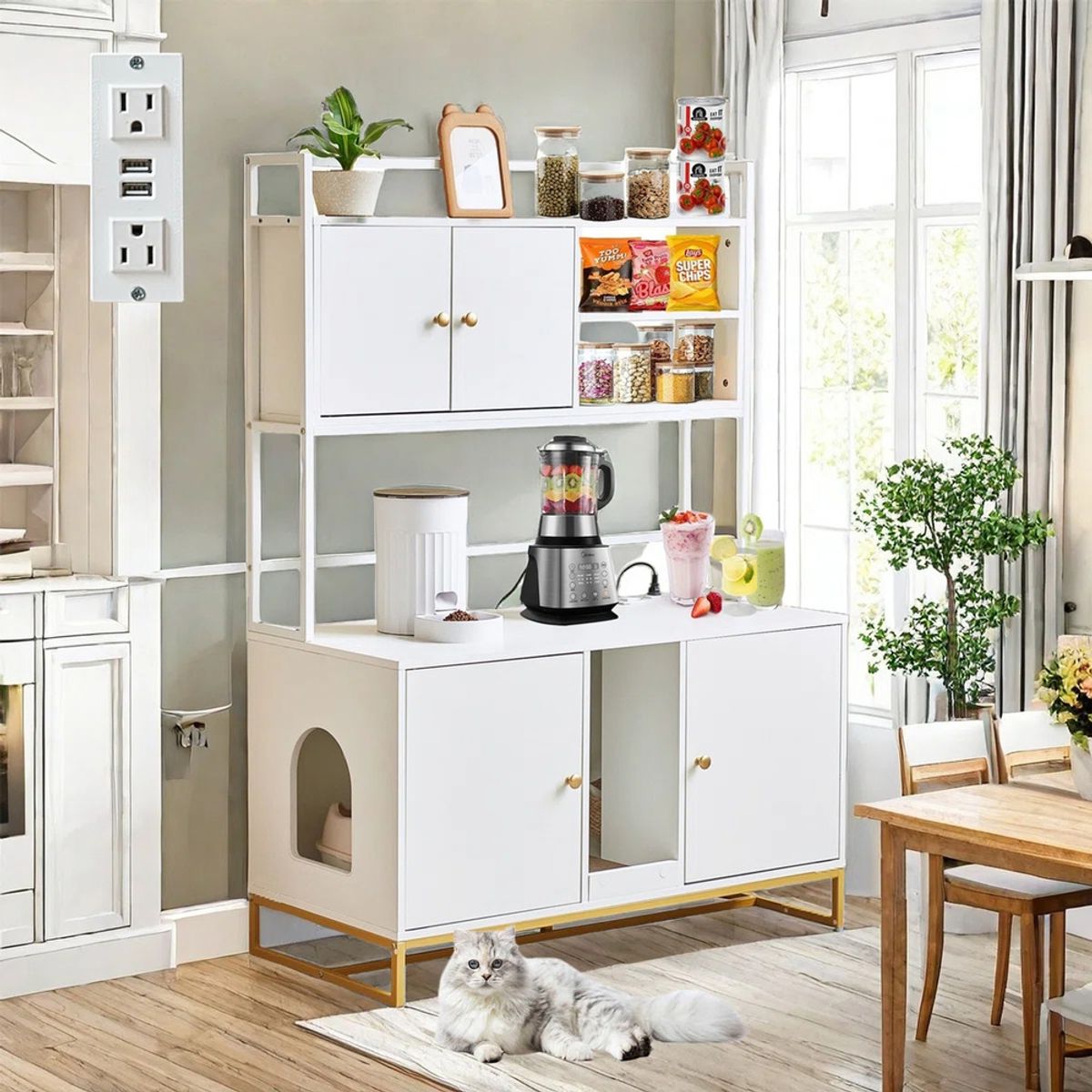 TU MESITA - Mueble Alto para Gato con Espacio para Arenero Gabriel TU MESITA