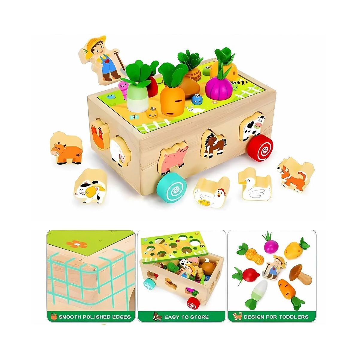 GENERICO - Carreta Montessori Sensorial Clasifica Animales de la Granja