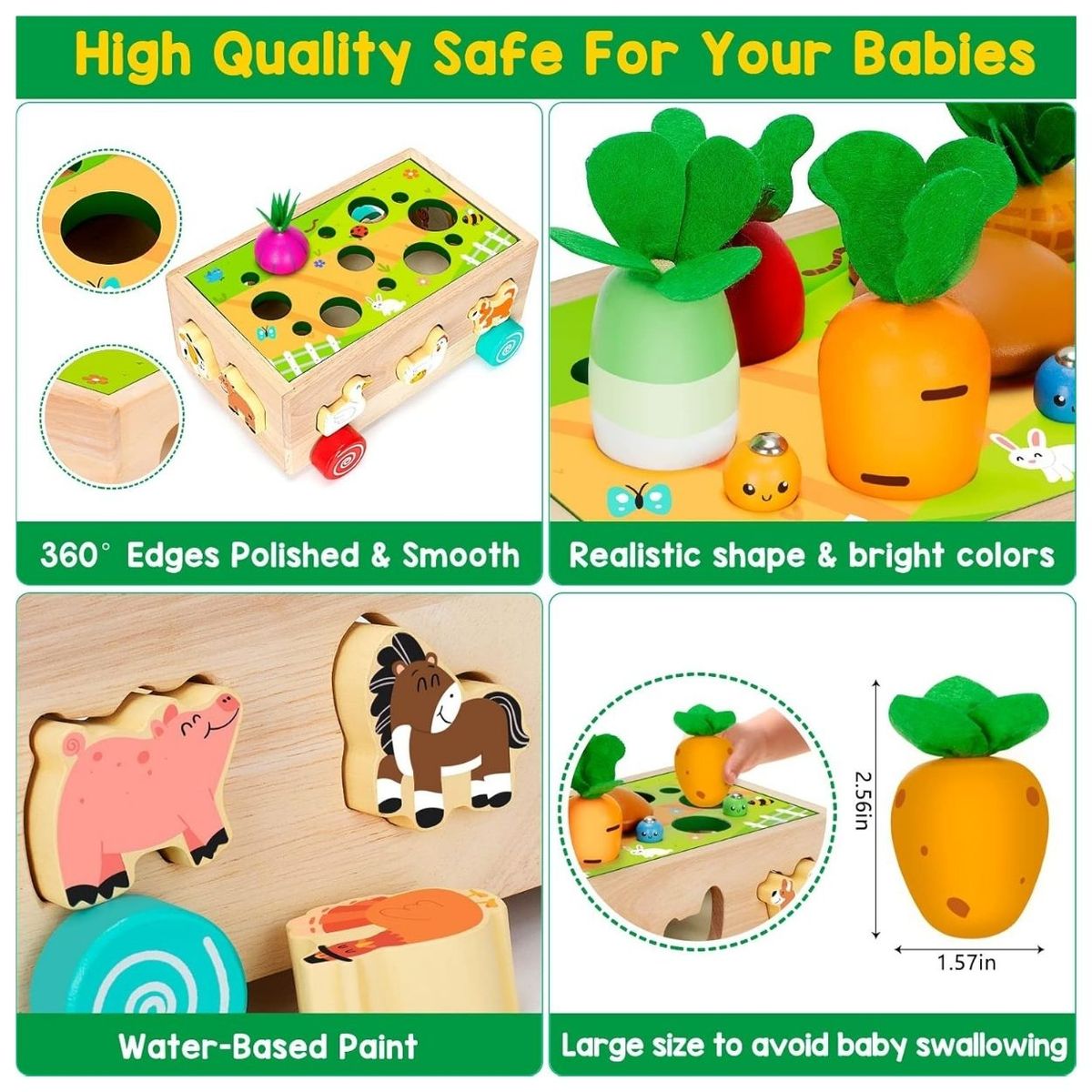 GENERICO - Carreta Montessori Sensorial Clasifica Animales de la Granja