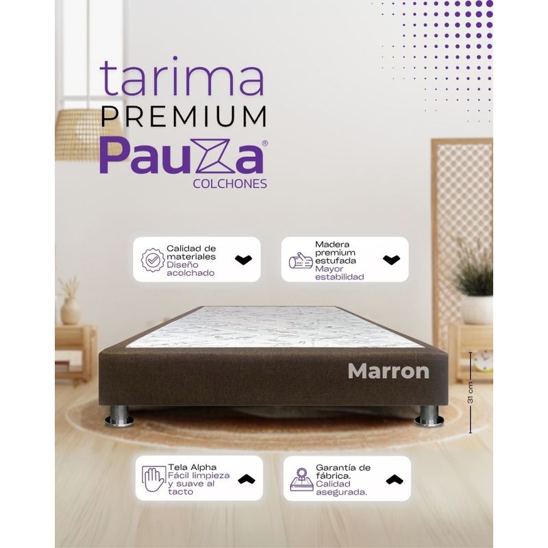 PAUZA - BASE BOX TARIMA PAUZA 2PLZ MARRON