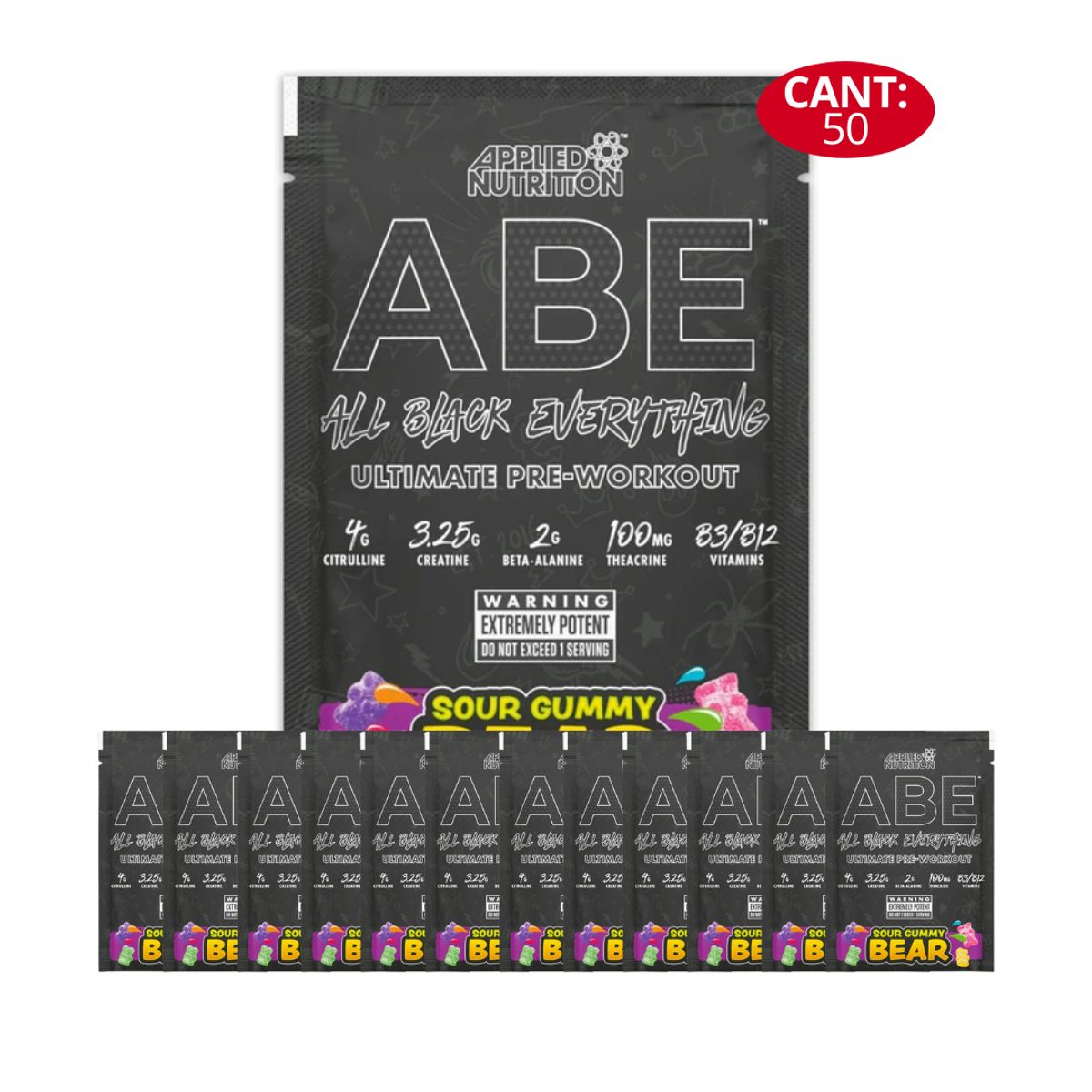 APPLIED NUTRITION - Pre Entreno ABE 50 servicios - sour gummy bear